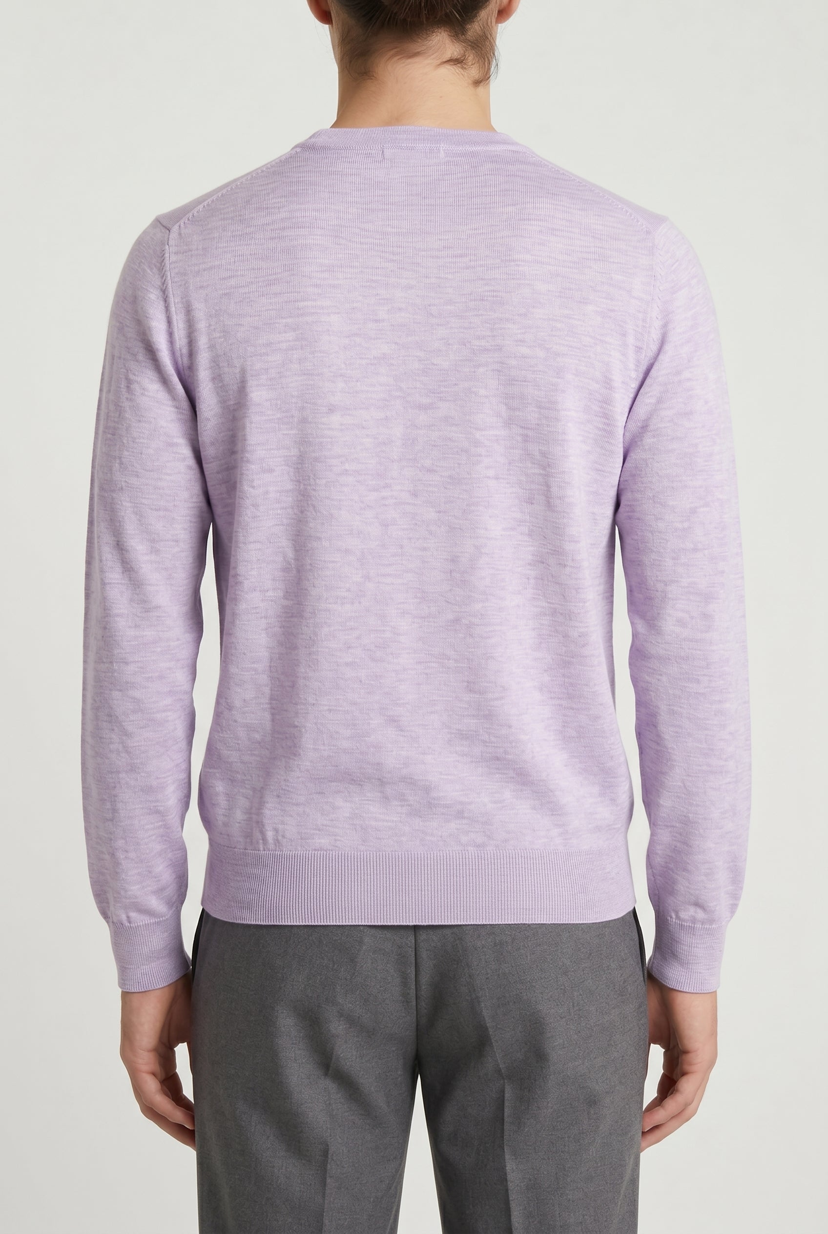 BRUNELLO CUCINELLI MEN'S LAVENDER CASHMERE CREWNECK SWEATER