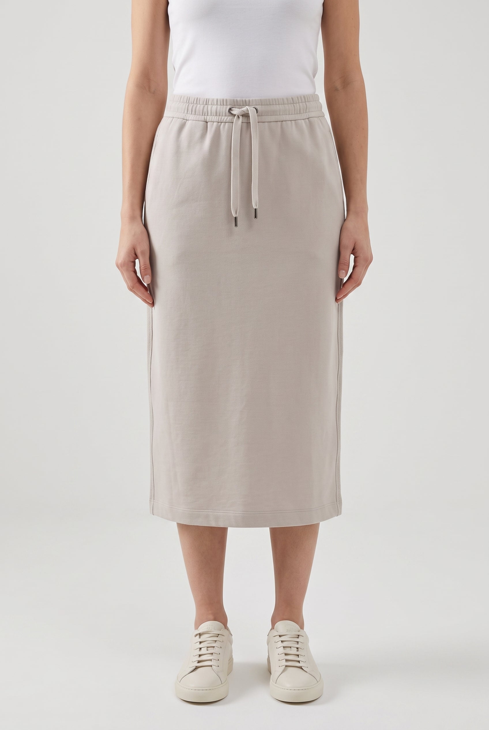 BRUNELLO CUCINELLI WOMEN'S LIGHT BEIGE COTTON SKIRT