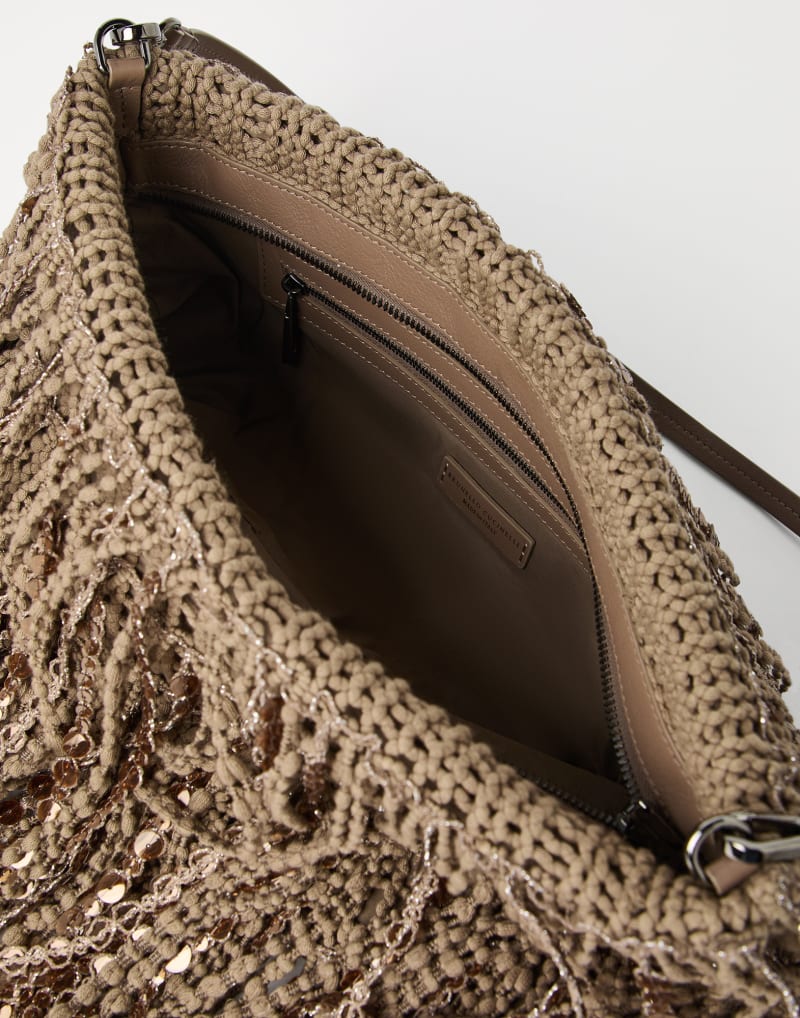 BRUNELLO CUCINELLI WOMEN'S BROWN LEATHER FRINGE BAG