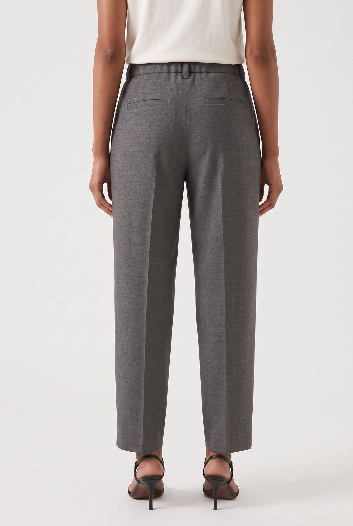 BRUNELLO CUCINELLI WOMEN'S GREY WOOL RELAXED TROUSERS