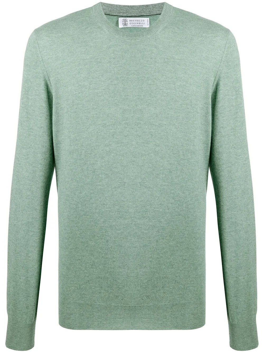 BRUNELLO CUCINELLI MEN'S LIGHT GREEN WOOL SWEATER