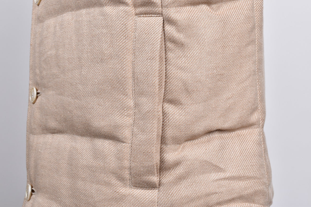 BRUNELLO CUCINELLI MEN'S BEIGE WOOL BLEND VEST