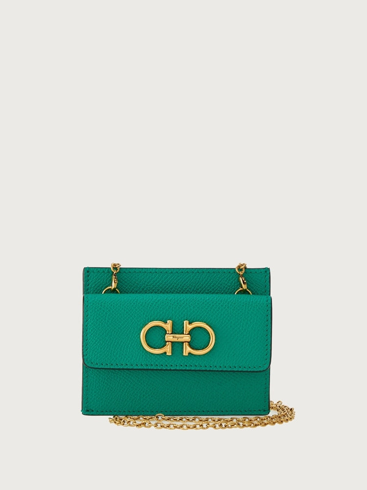 FERRAGAMO WOMEN'S GREEN CALF LEATHER BAG