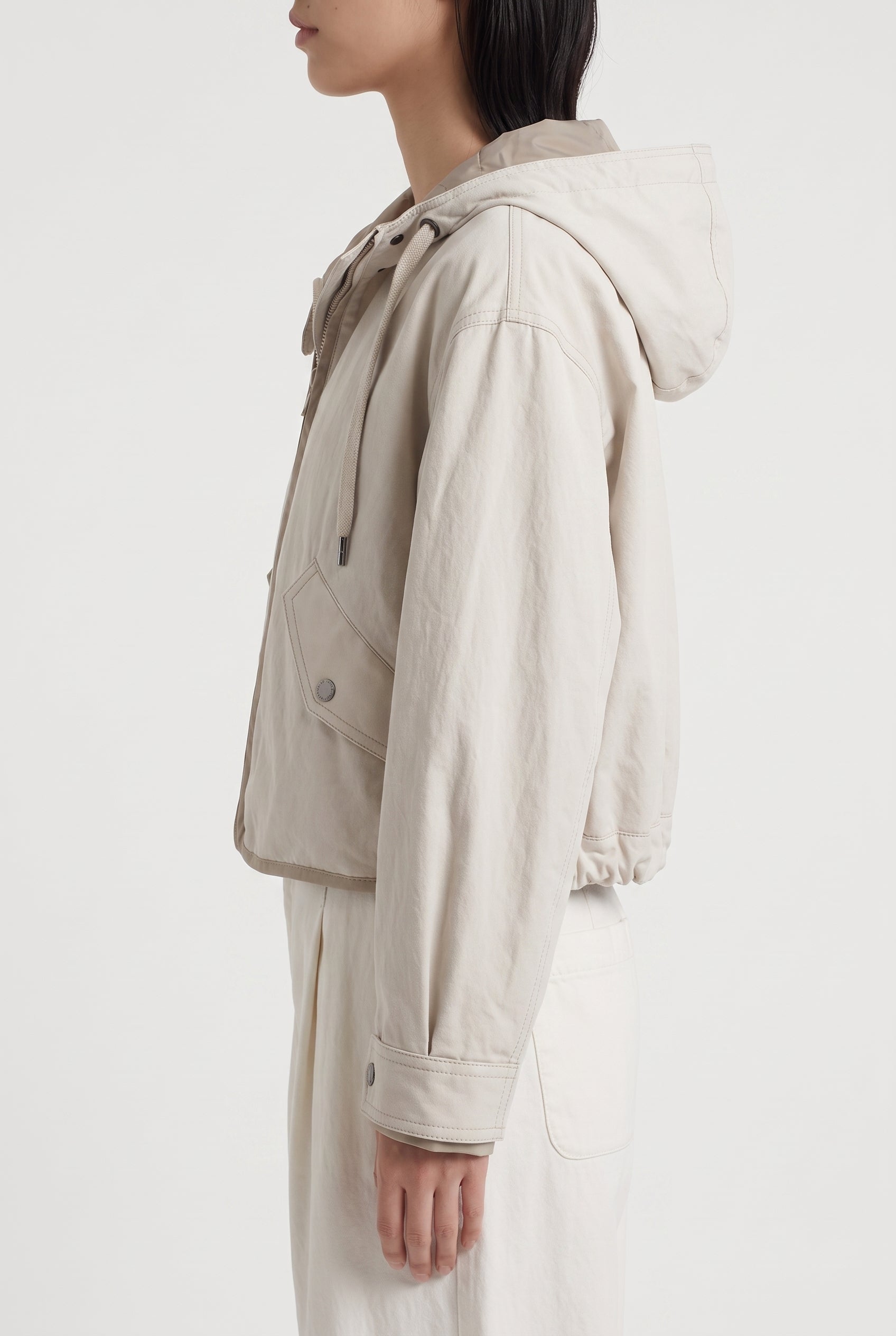 BRUNELLO CUCINELLI WOMEN'S LIGHT BEIGE COTTON JACKET