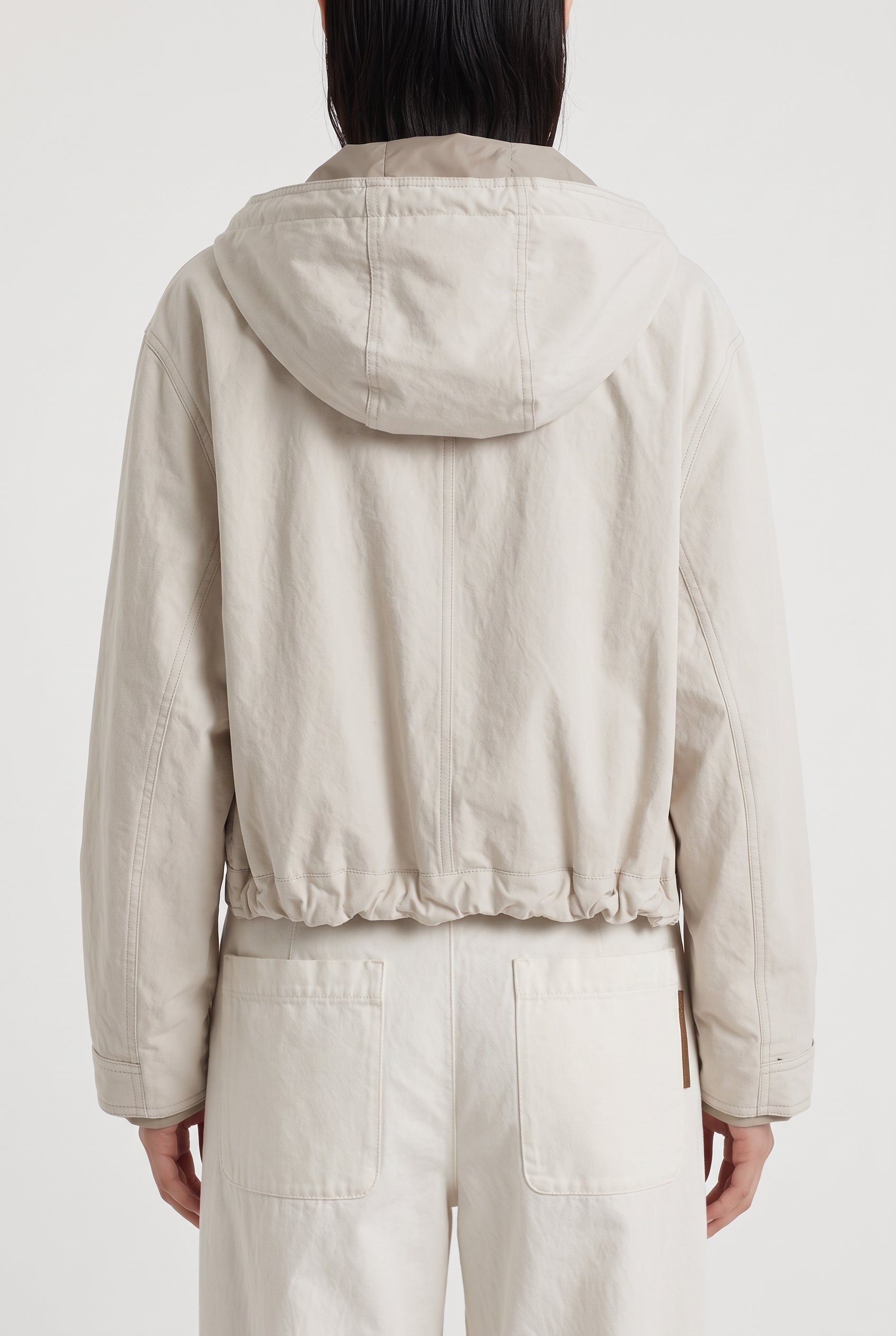 BRUNELLO CUCINELLI WOMEN'S LIGHT BEIGE COTTON JACKET