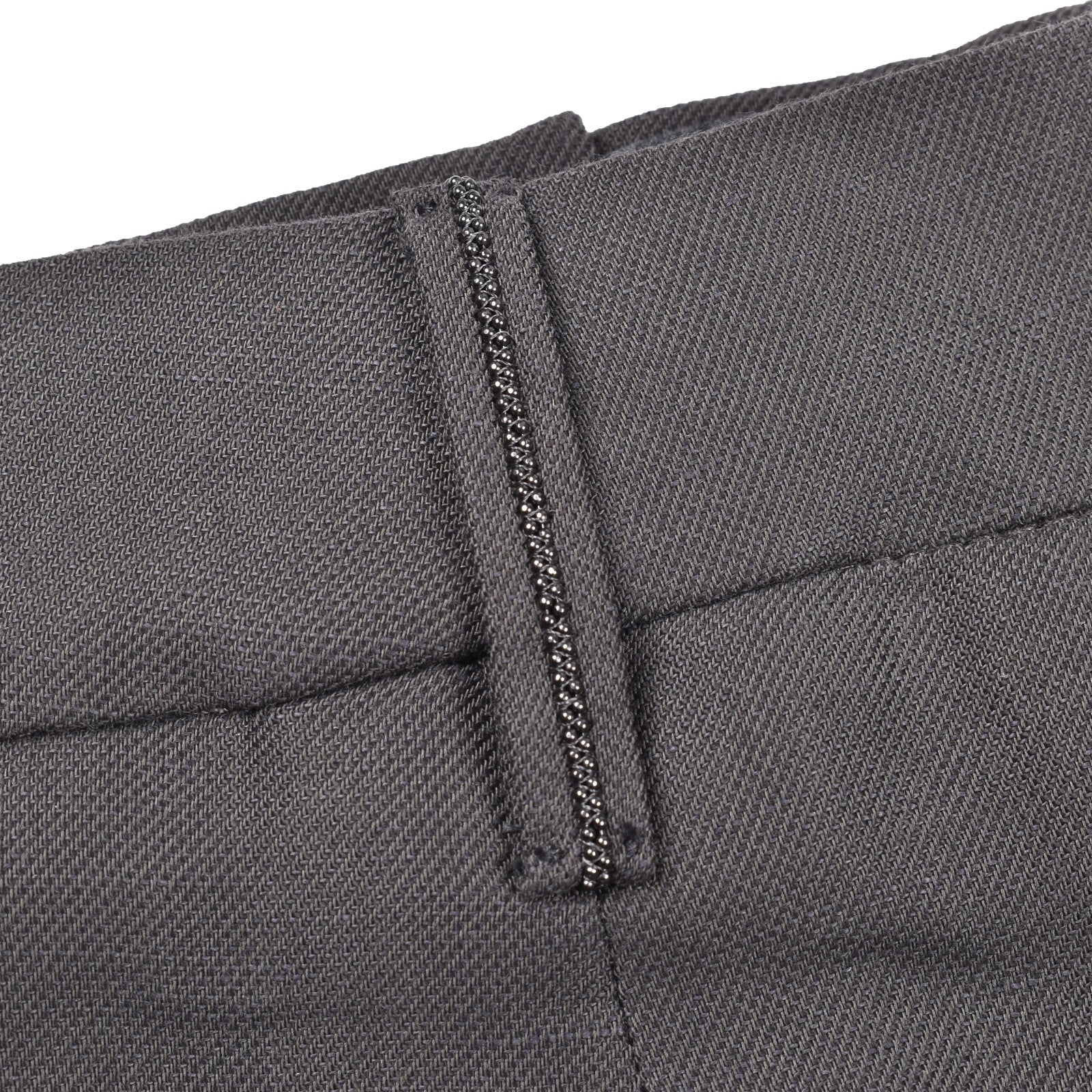 BRUNELLO CUCINELLI WOMEN'S DARK GREY LINEN BLEND TROUSERS
