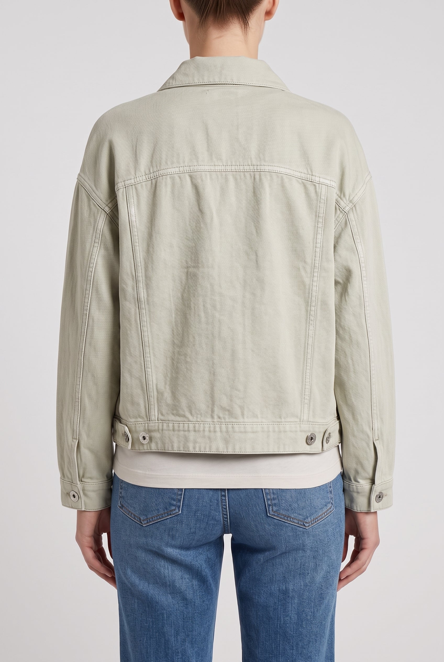 BRUNELLO CUCINELLI WOMEN'S LIGHT GREEN LINEN JACKET
