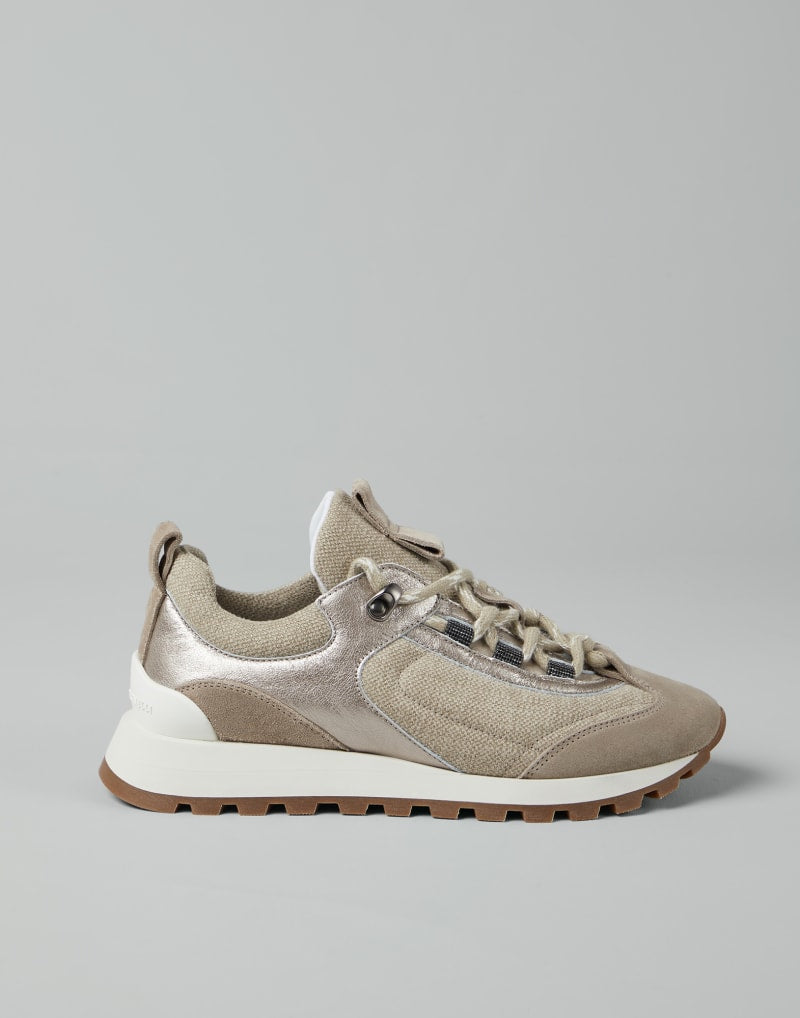 BRUNELLO CUCINELLI WOMEN'S BEIGE LEATHER CASUAL SHOES