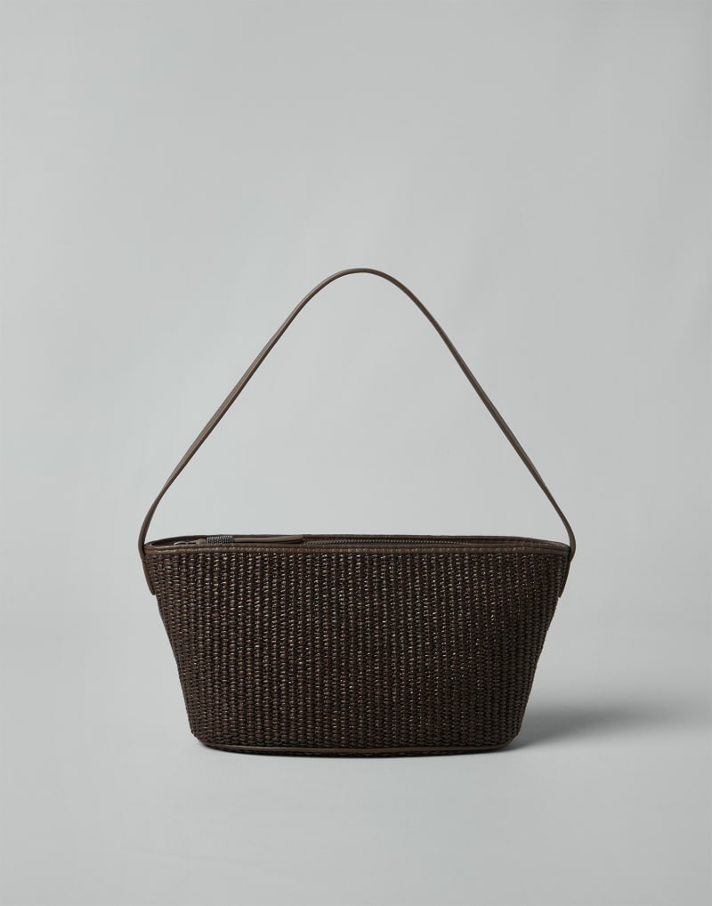 BRUNELLO CUCINELLI WOMEN'S DARK BROWN WOVEN BAG
