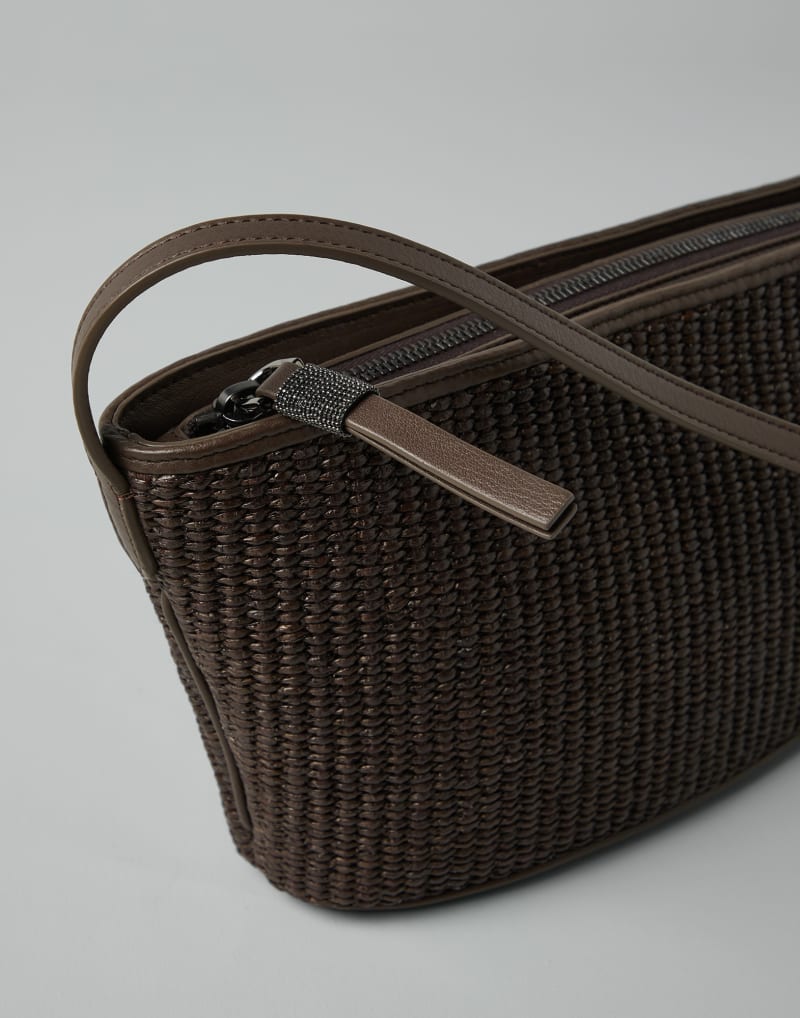 BRUNELLO CUCINELLI WOMEN'S DARK BROWN WOVEN BAG