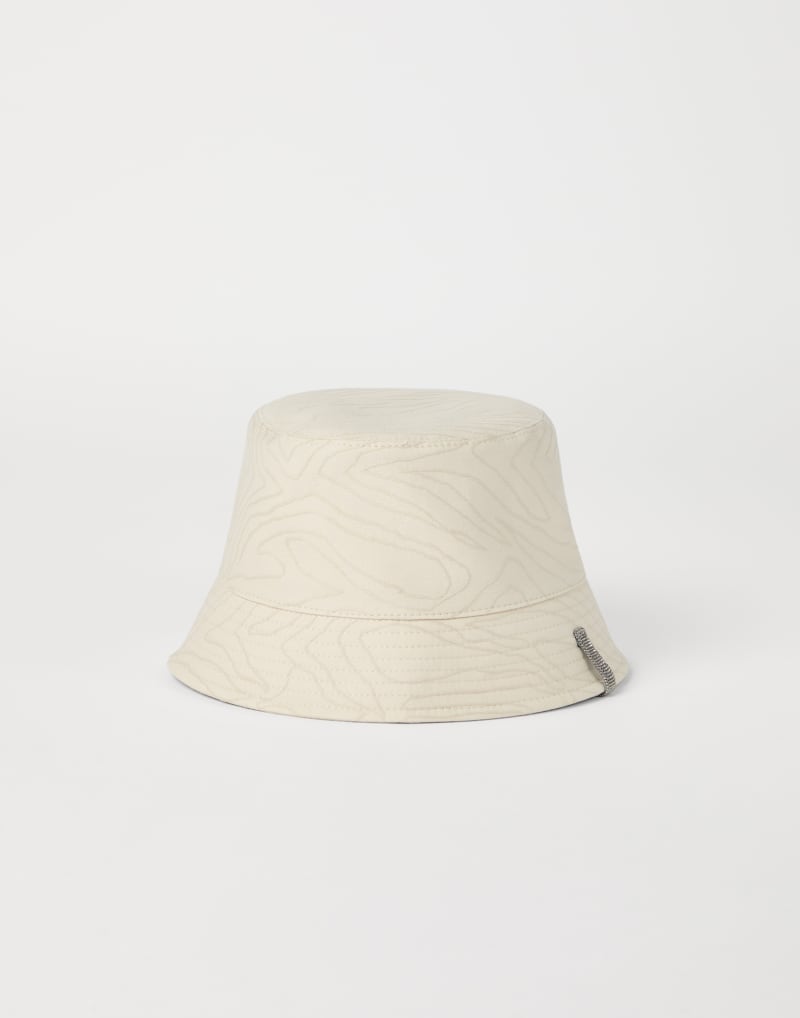 BRUNELLO CUCINELLI WOMEN'S OFF WHITE COTTON BUCKET HAT