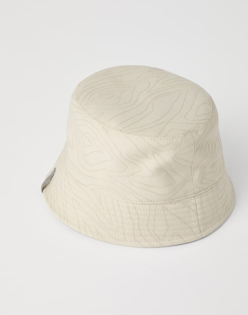BRUNELLO CUCINELLI WOMEN'S OFF WHITE COTTON BUCKET HAT