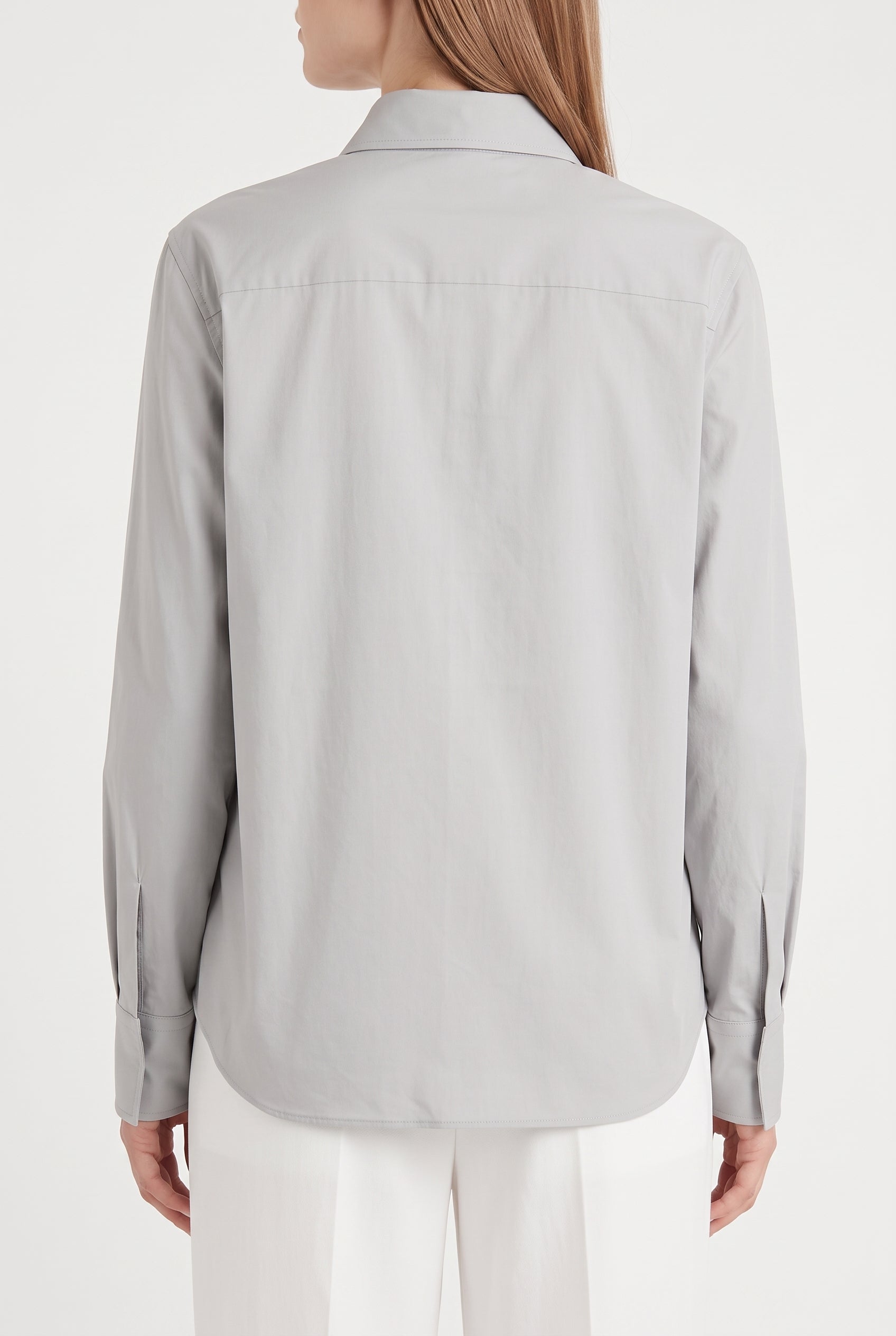 BRUNELLO CUCINELLI WOMEN'S LIGHT GREY CLASSIC SHIRT