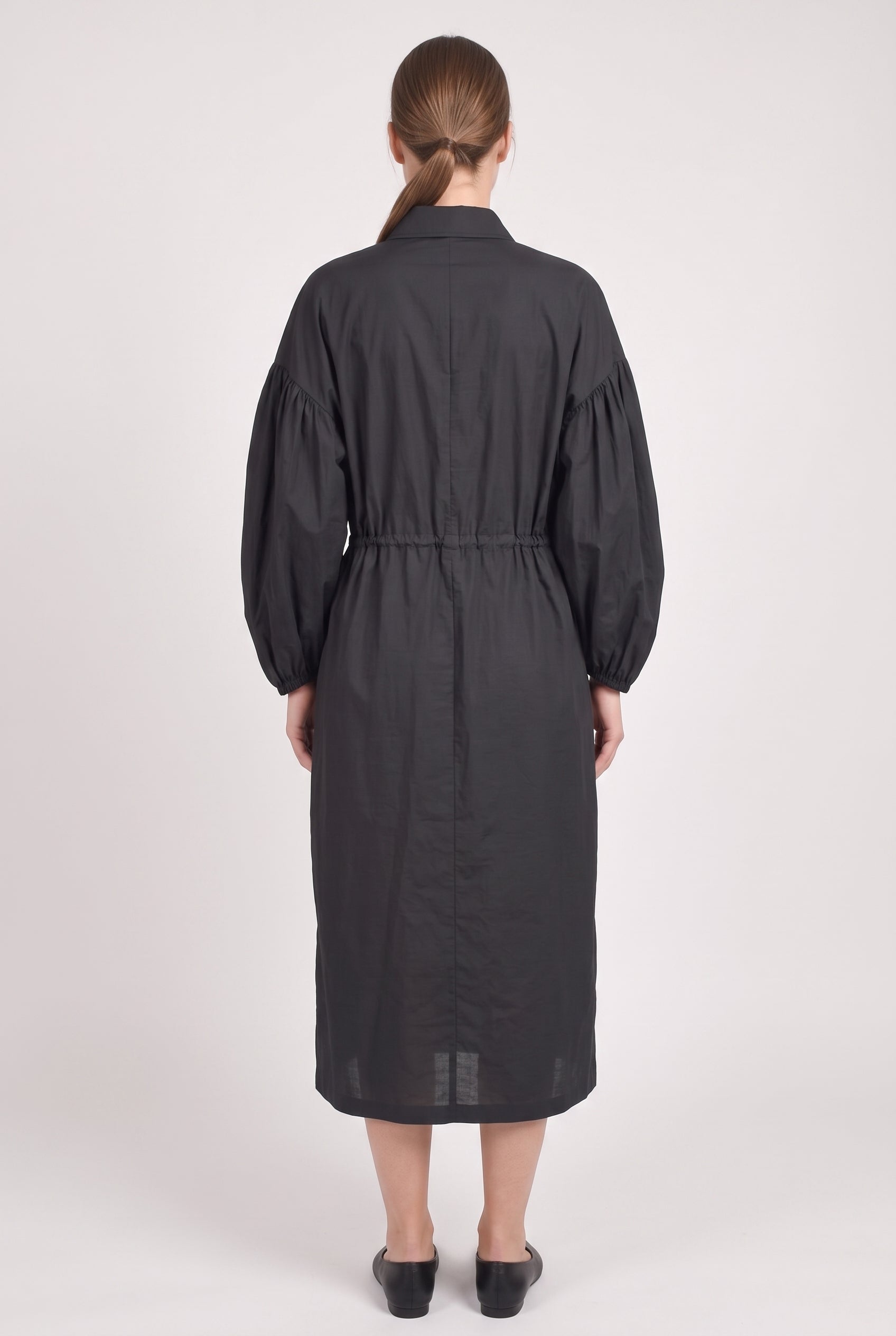 BRUNELLO CUCINELLI WOMEN'S DARK GREY COTTON SHIRT DRESS