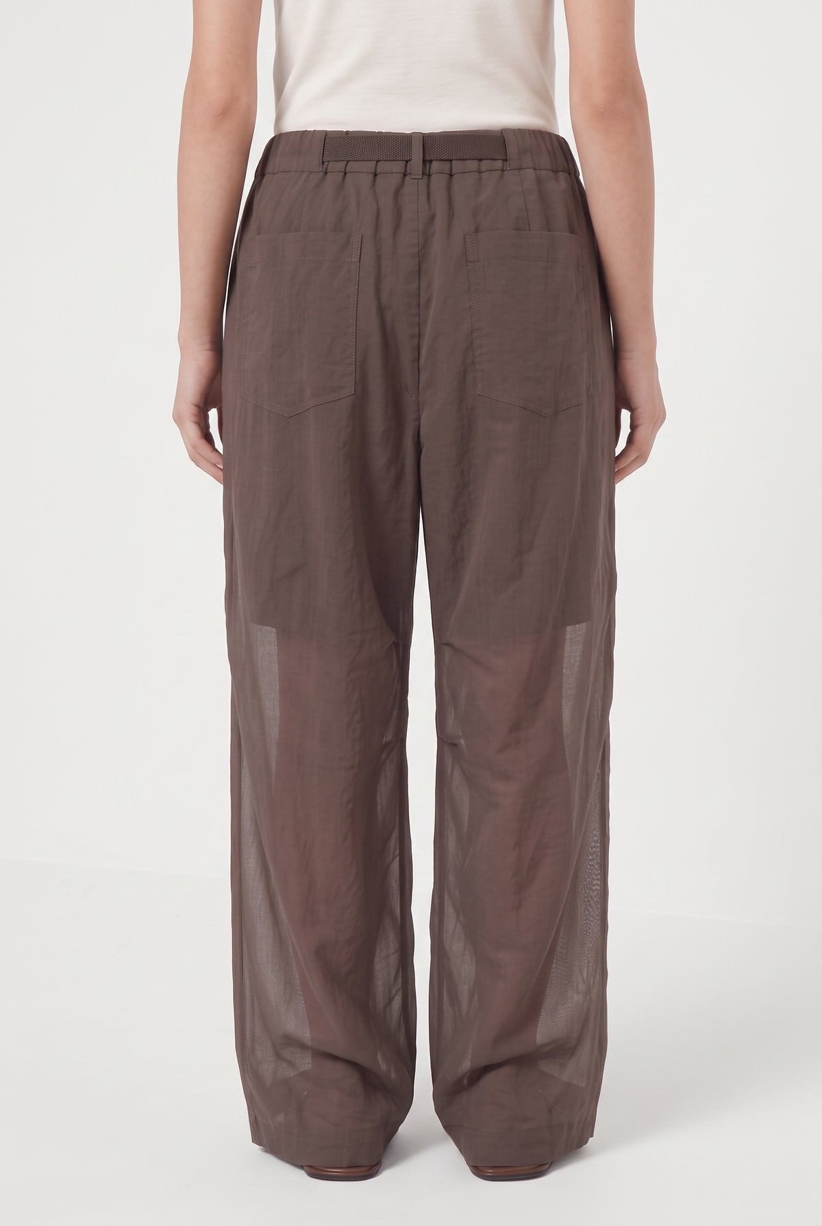 BRUNELLO CUCINELLI WOMEN'S BROWN WIDE LEG TROUSERS