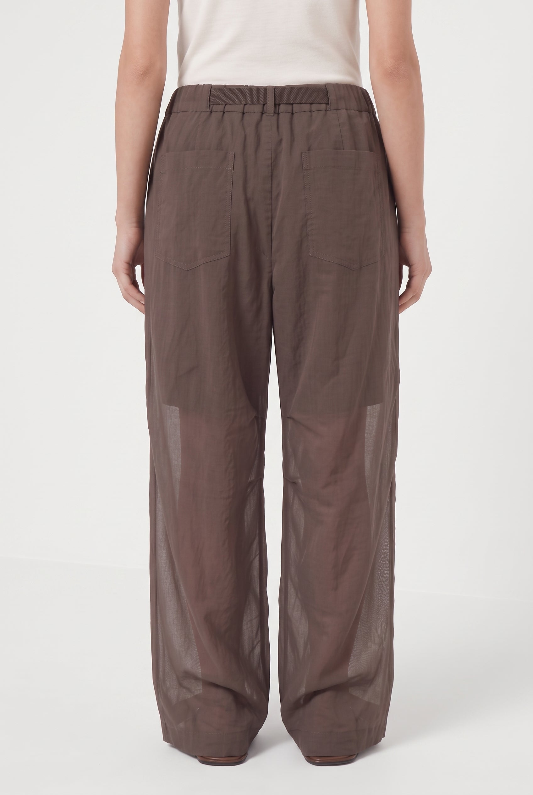 BRUNELLO CUCINELLI WOMEN'S BROWN WIDE LEG TROUSERS