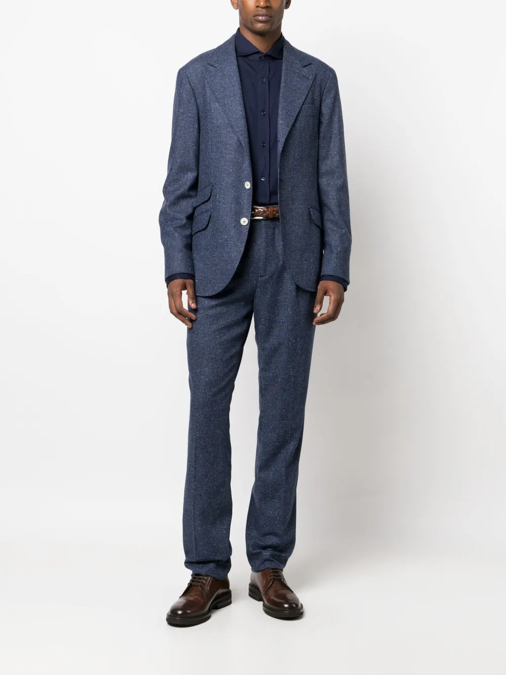 BRUNELLO CUCINELLI MEN'S BLUE WOOL TAILORED SUIT