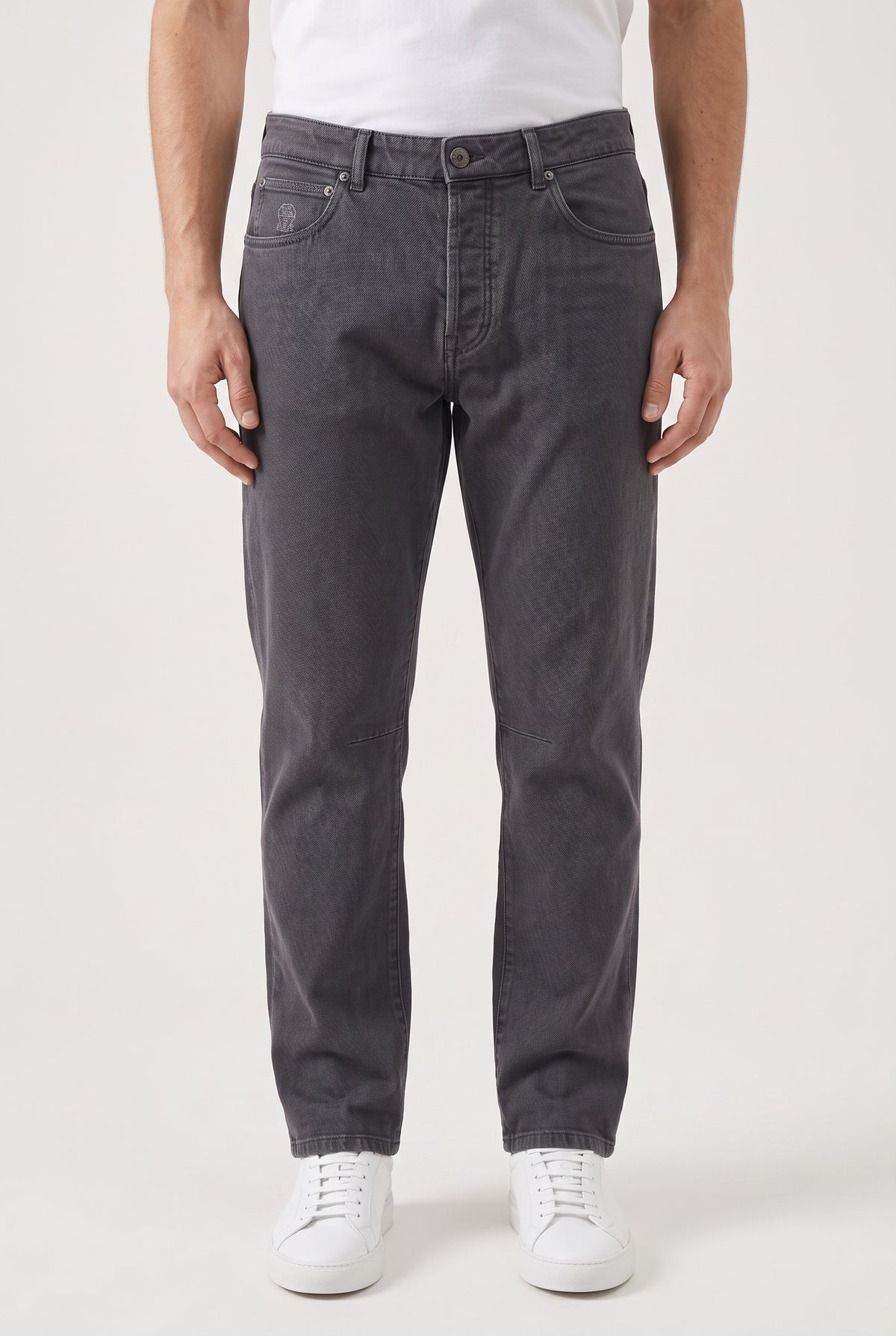 BRUNELLO CUCINELLI MEN'S 100% COTTON 5 POCKET LEISURE FIT DENIM PANTS