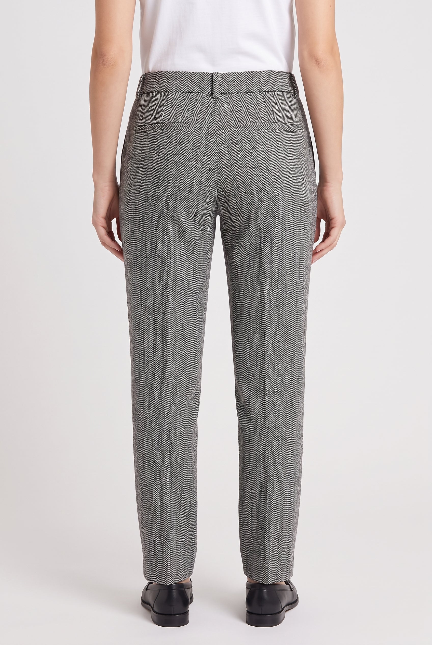 BRUNELLO CUCINELLI WOMEN'S BLACK WHITE LINEN TROUSERS