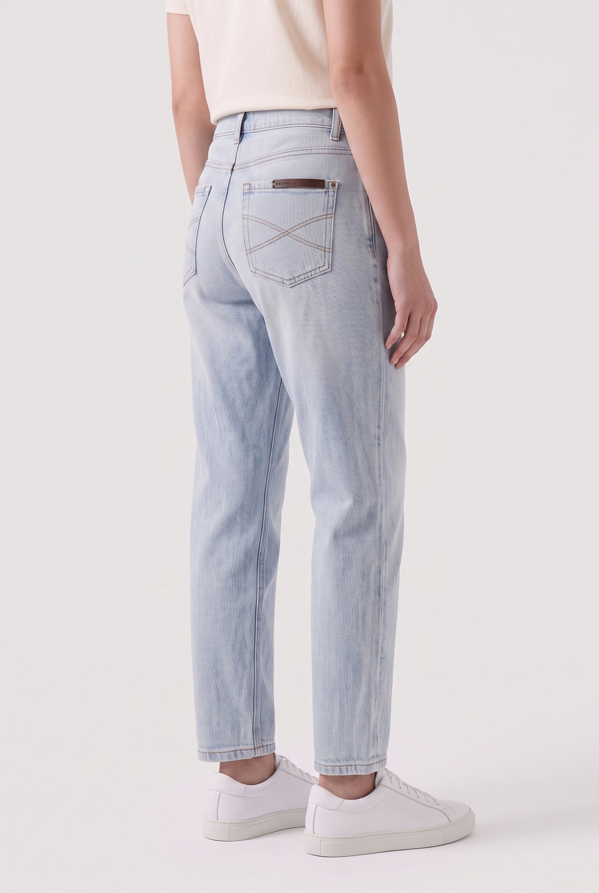 BRUNELLO CUCINELLI WOMEN'S LIGHT BLUE RELAXED TROUSERS