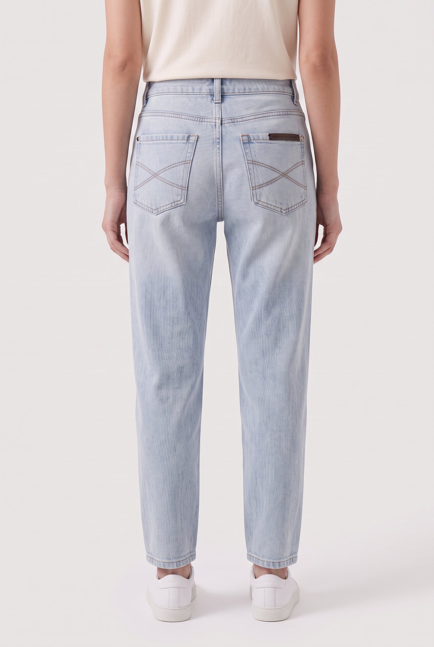 BRUNELLO CUCINELLI WOMEN'S LIGHT BLUE RELAXED TROUSERS