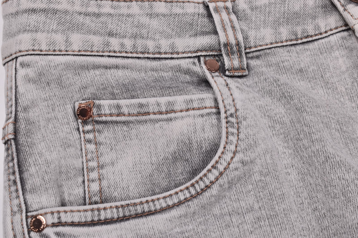 BRUNELLO CUCINELLI WOMEN'S LIGHT GREY DENIM TROUSERS