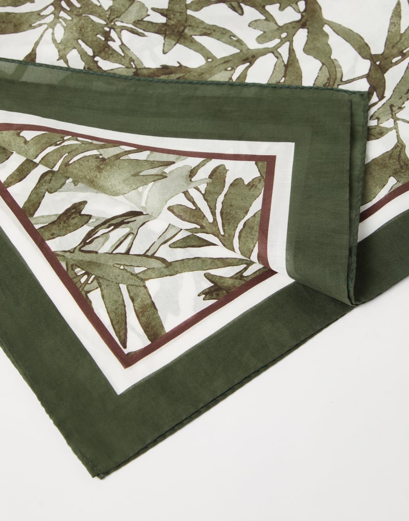 BRUNELLO CUCINELLI WOMEN'S GREEN COTTON PRINTED SCARF