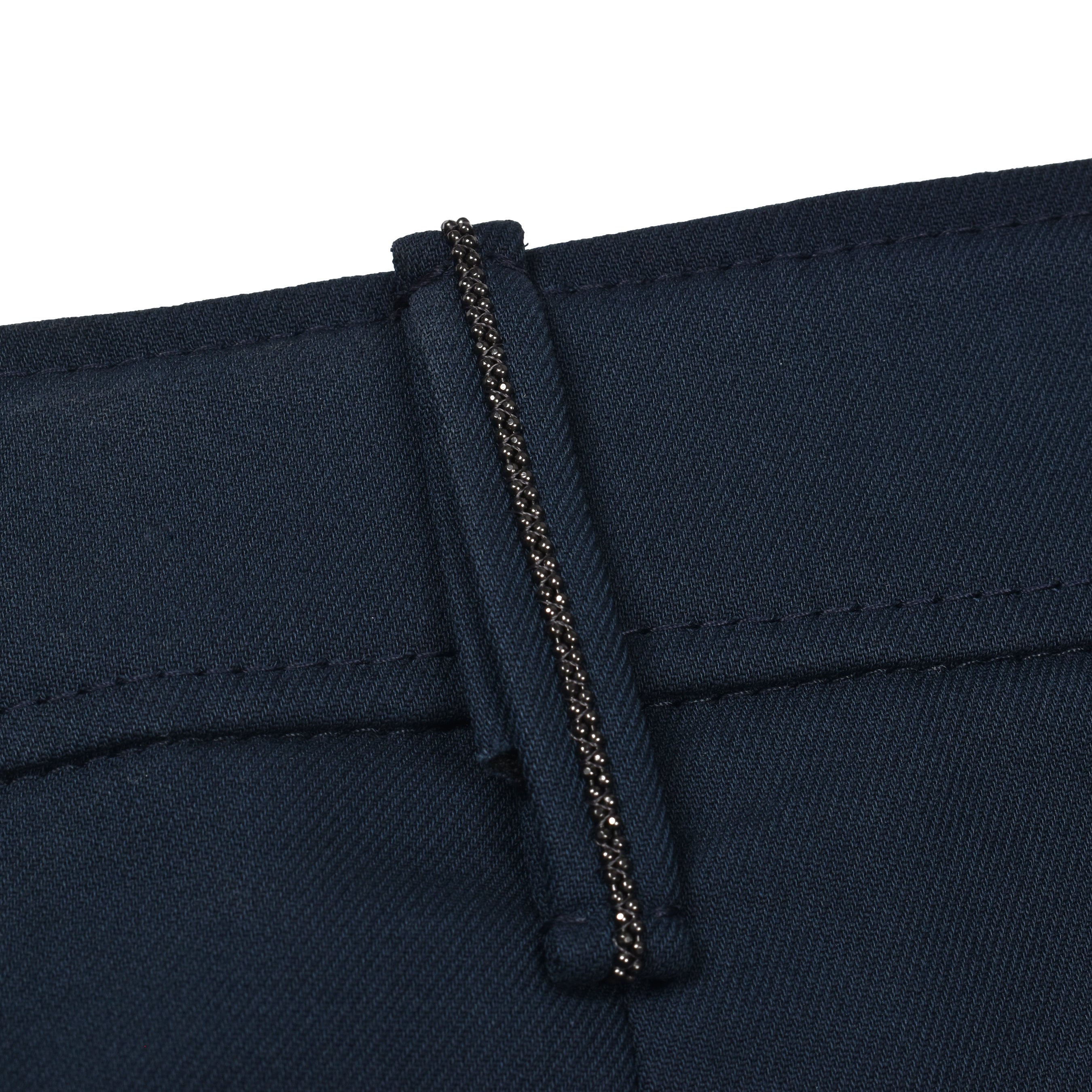 BRUNELLO CUCINELLI WOMEN'S DARK BLUE COTTON TROUSERS