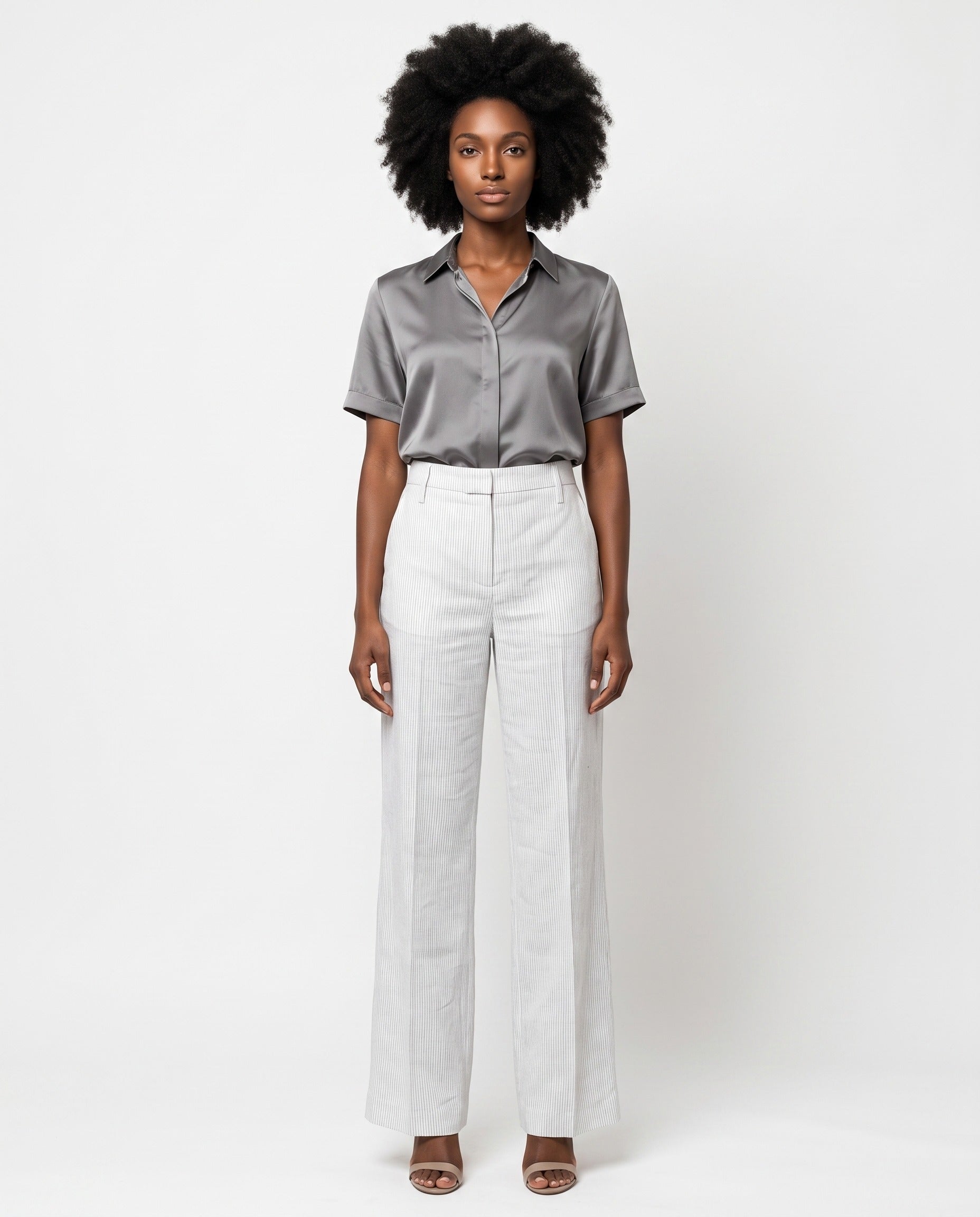 BRUNELLO CUCINELLI WOMEN'S OFF WHITE LINEN TROUSERS