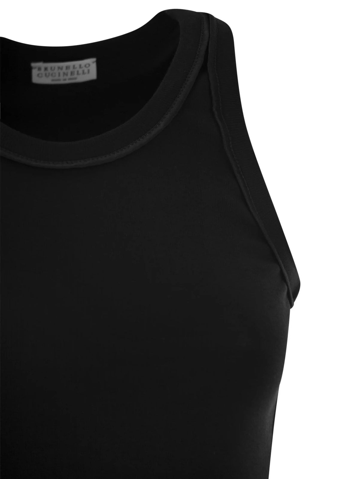 BRUNELLO CUCINELLI WOMEN'S BLACK FITTED TANK TOP