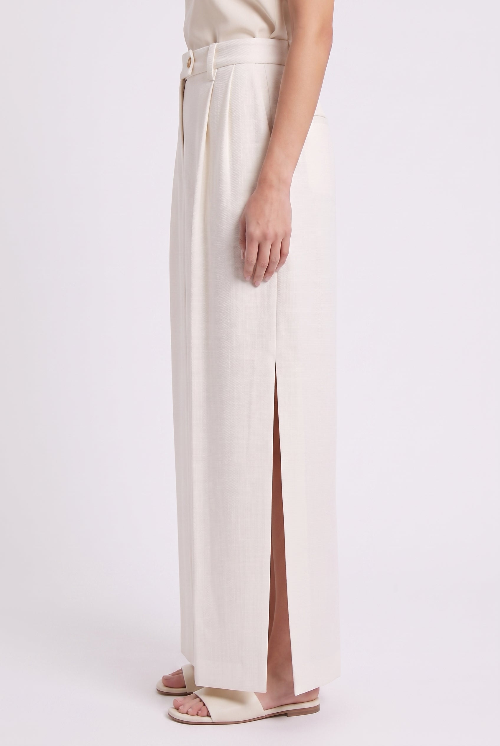 BRUNELLO CUCINELLI WOMEN'S WHITE WOOL MAXI SKIRT