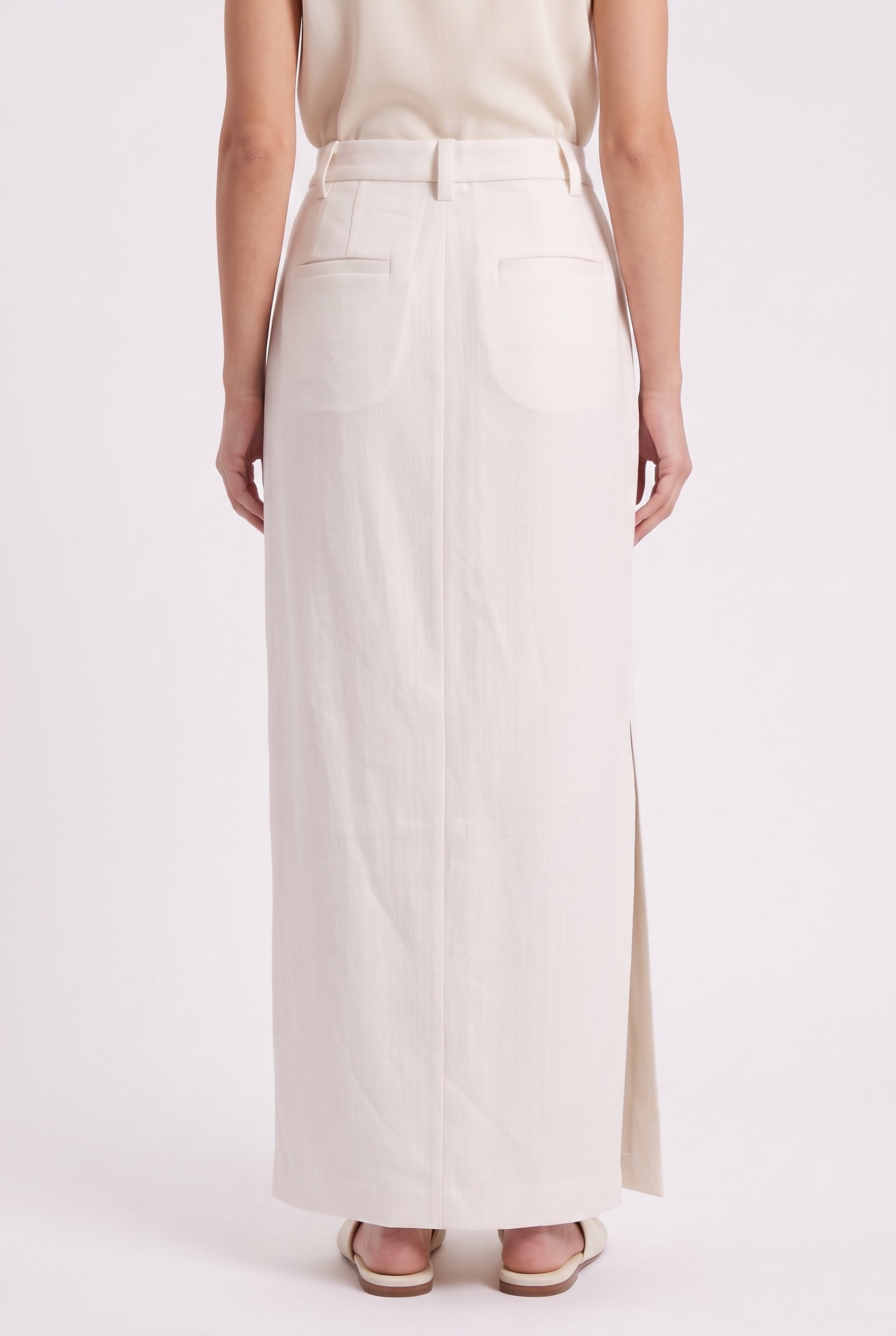 BRUNELLO CUCINELLI WOMEN'S WHITE WOOL MAXI SKIRT