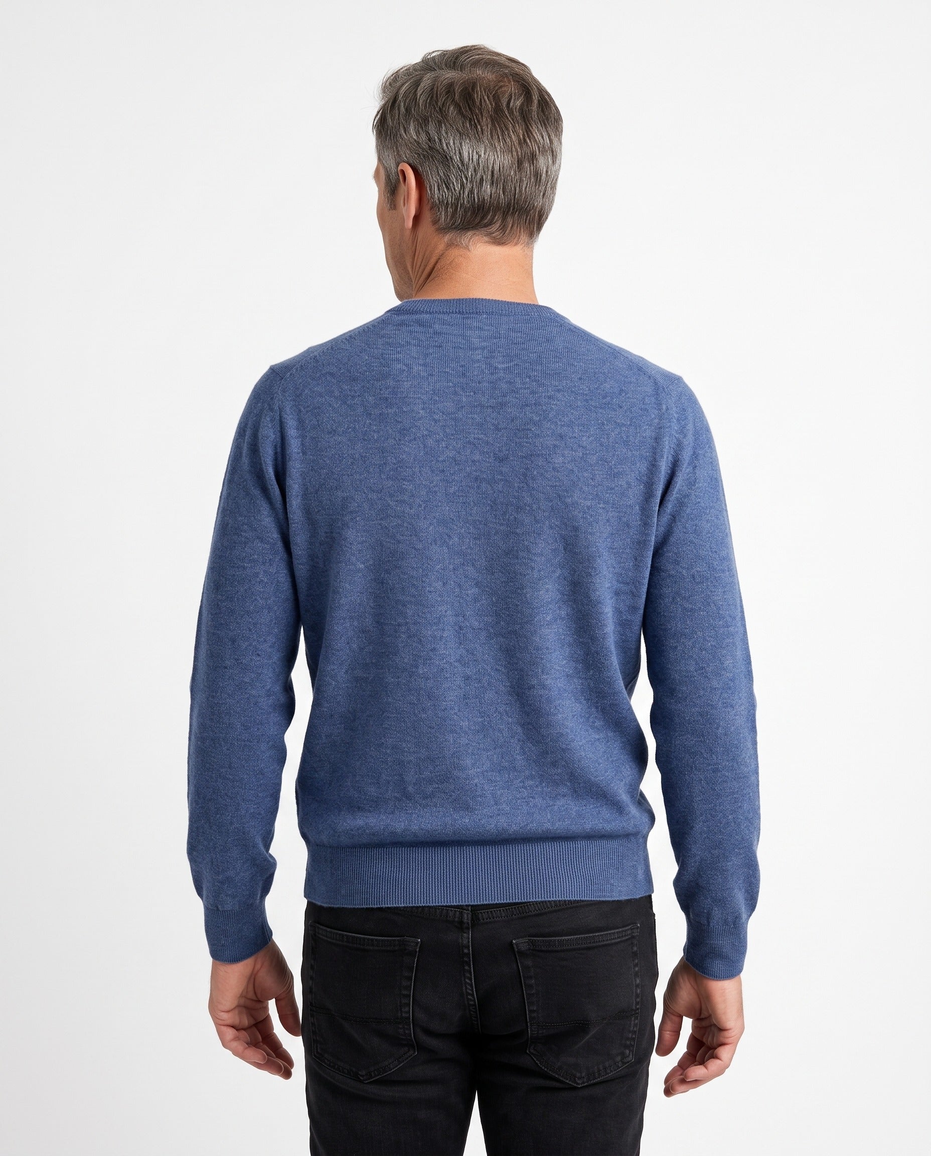 BRUNELLO CUCINELLI MEN'S 100% CASHMERE BLUE V NECK SWEATER NWT