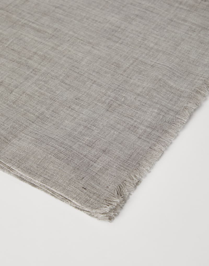 BRUNELLO CUCINELLI WOMEN'S LIGHT BROWN LINEN SCARF