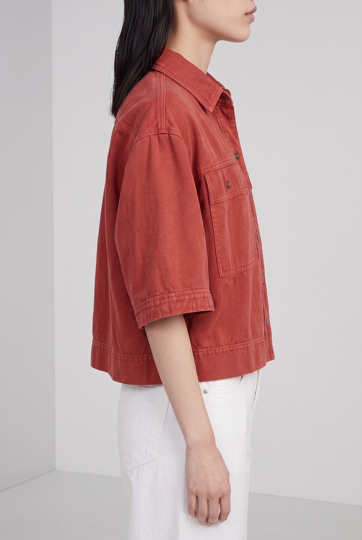BRUNELLO CUCINELLI WOMEN'S RED OVERSIZED COTTON LINEN JACKET