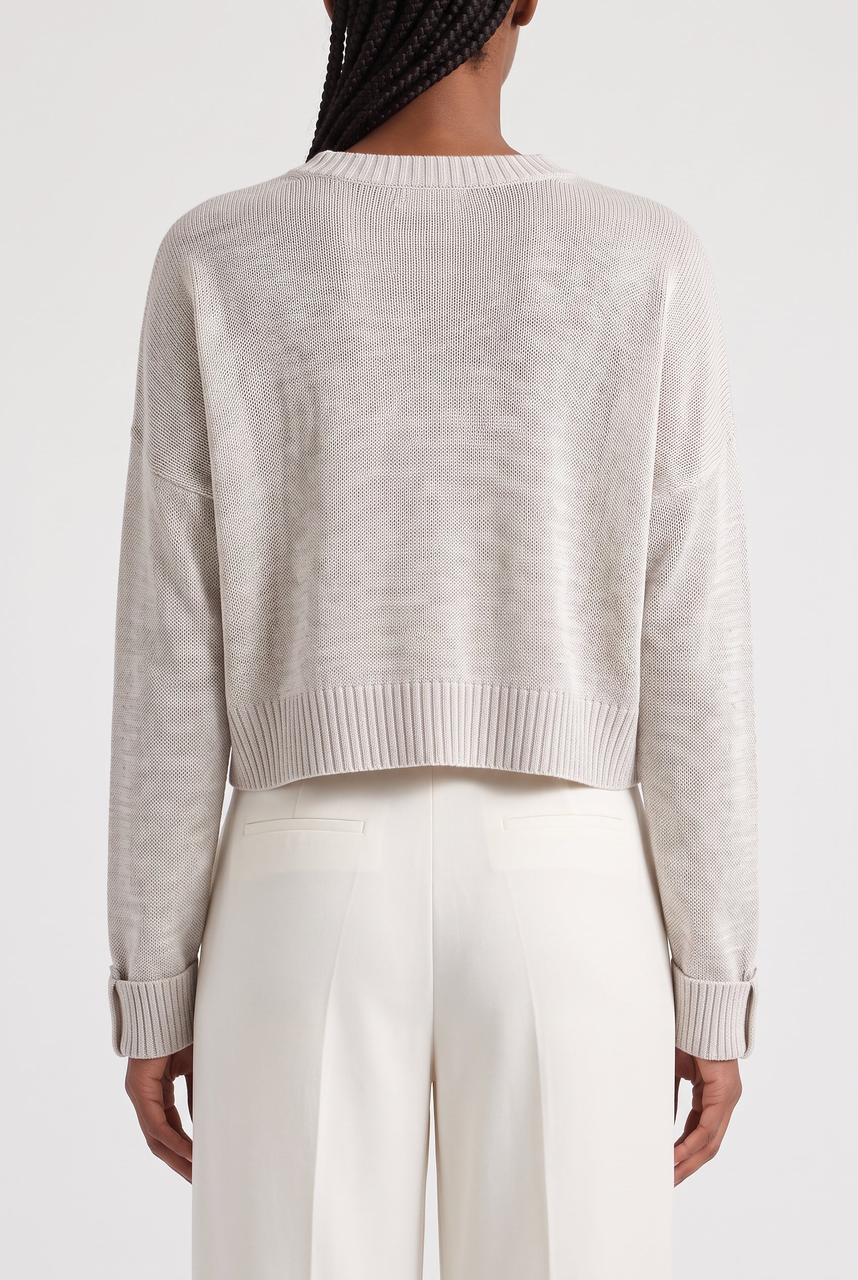 BRUNELLO CUCINELLI WOMEN'S LIGHT BEIGE RELAXED SWEATER