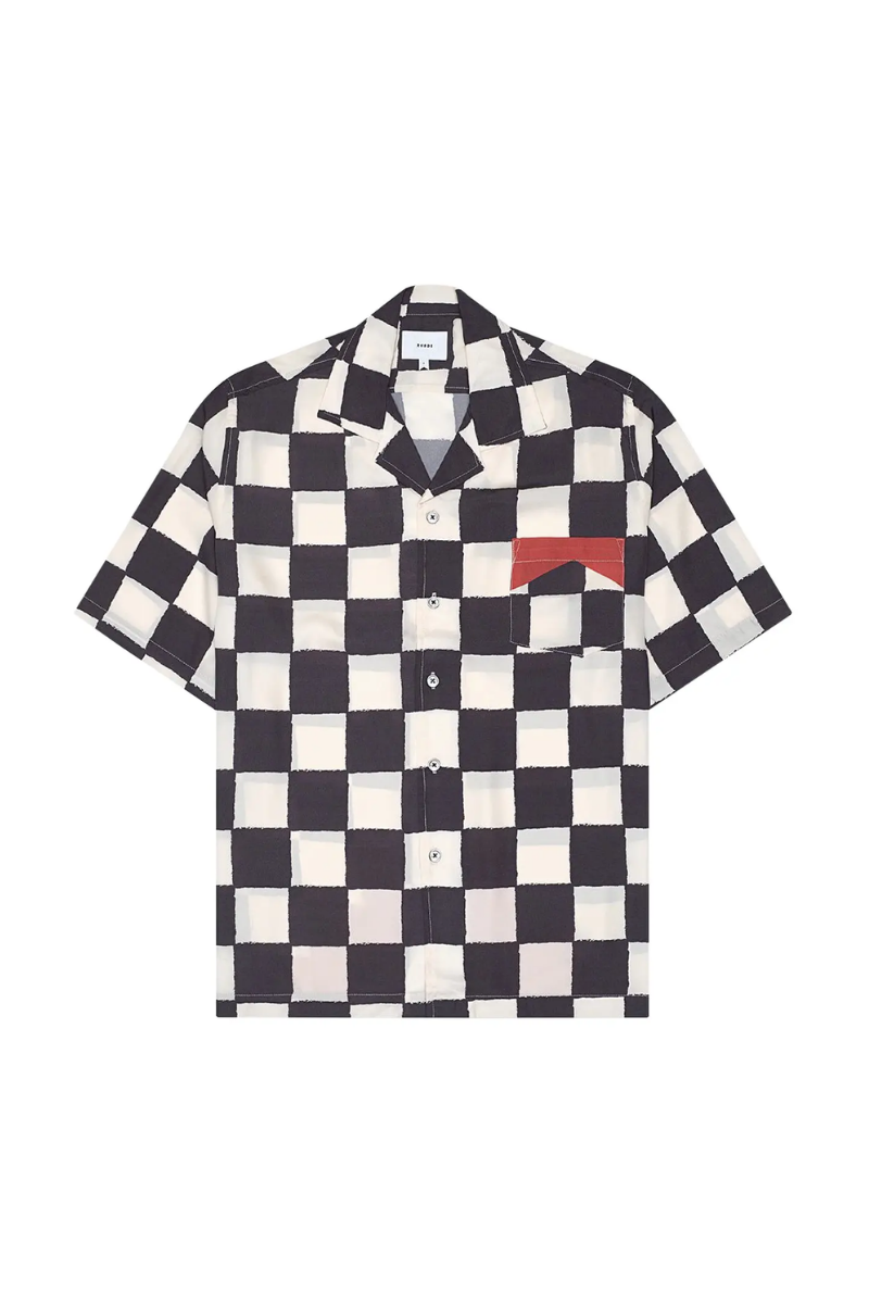 Rhude Checkered Shirt lvory/Black/Red