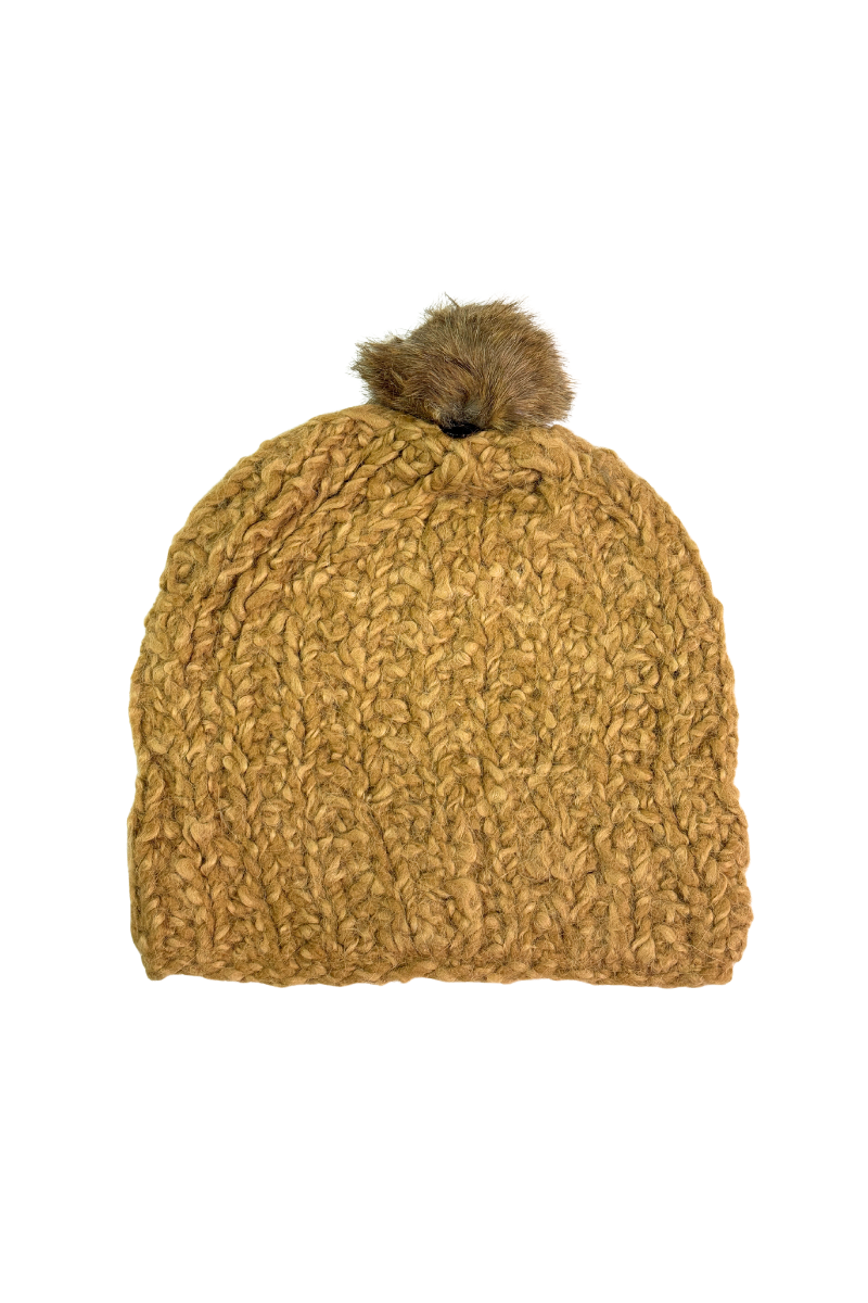 Nobis Wool Beanie - Brown/Gold