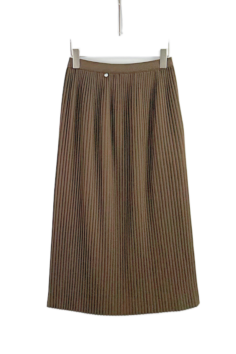 Max Simple Ribbed Stretch Skirt Coffee