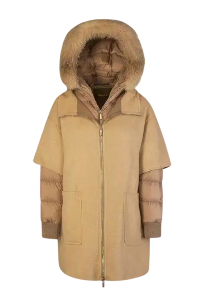 MooRER SP-FABULA-CZI 2-in-1 Down Coat Mandorla/Nut