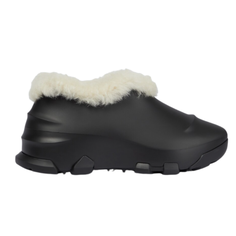 Mens | Givenchy Monumental Mallow Fur-Lined Sneakers (Black/Beige)