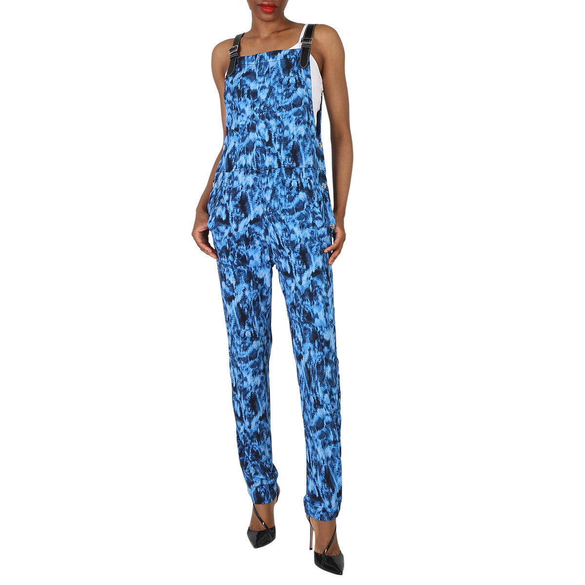 BURBERRY WOMEN'S BLUE PRINTED JUMPSUIT