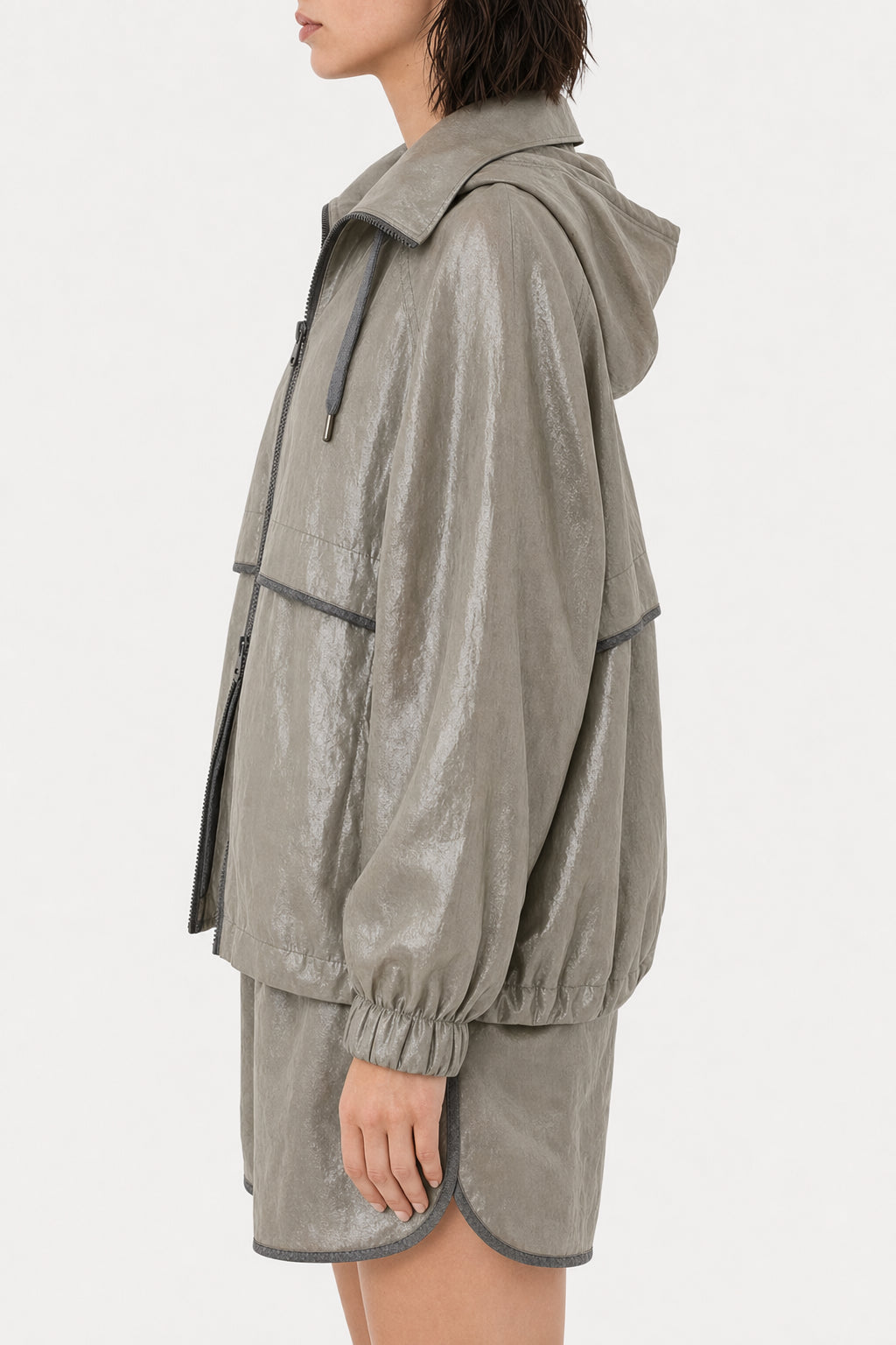 BRUNELLO CUCINELLI WOMEN'S LIGHT GREEN RELAXED JACKET