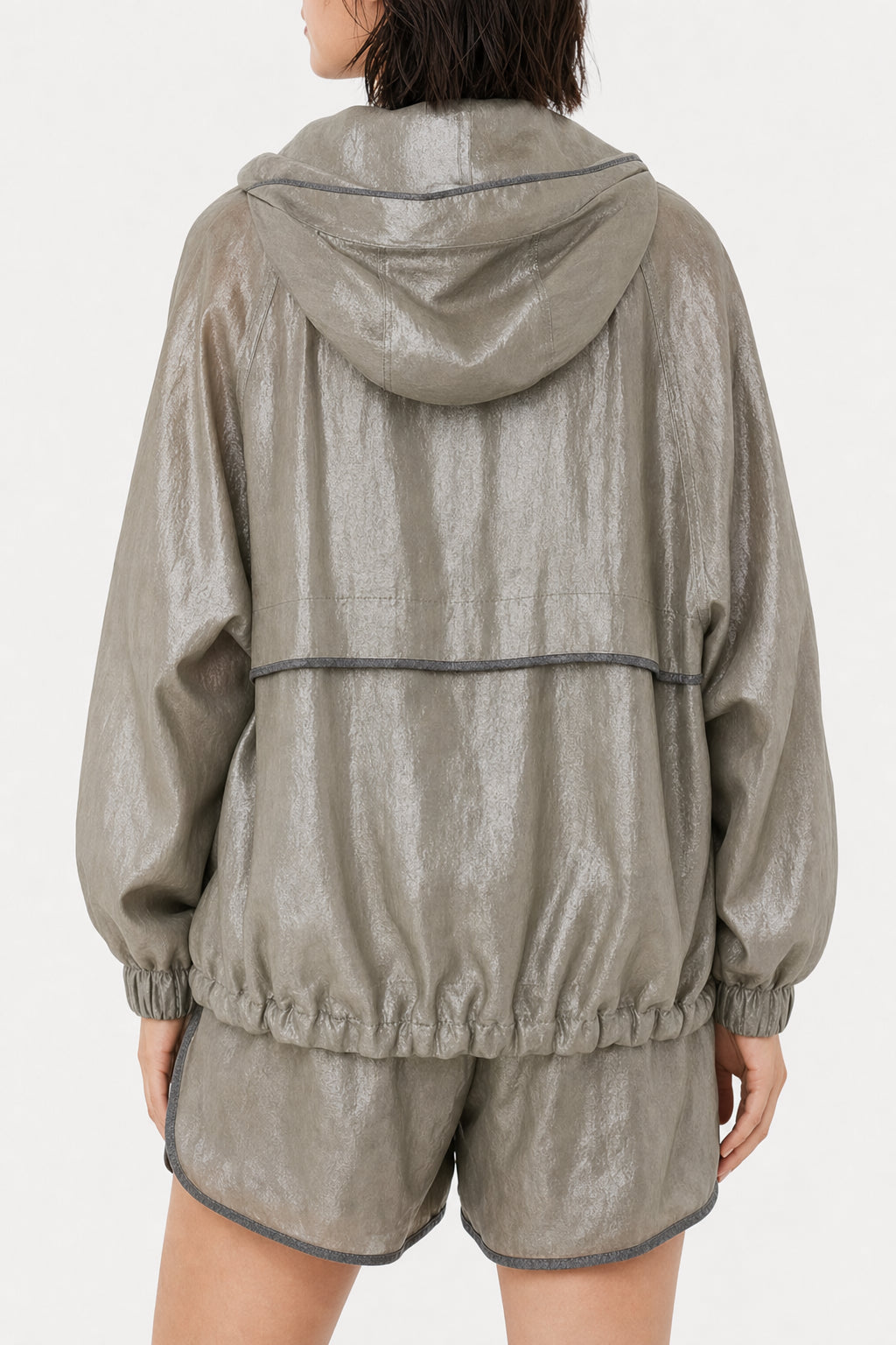 BRUNELLO CUCINELLI WOMEN'S LIGHT GREEN RELAXED JACKET