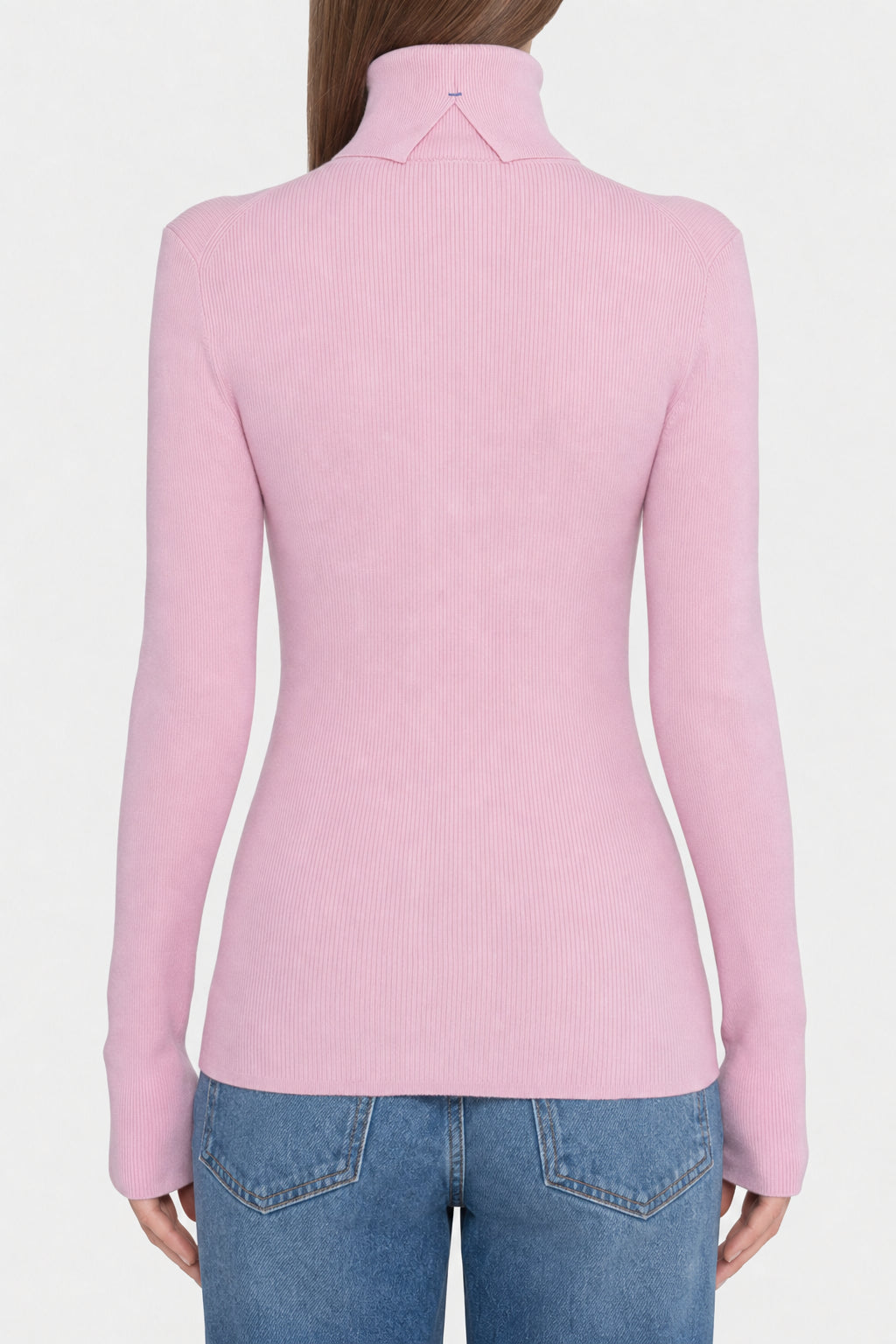 BURBERRY WOMEN'S LIGHT PINK RIBBED SWEATER