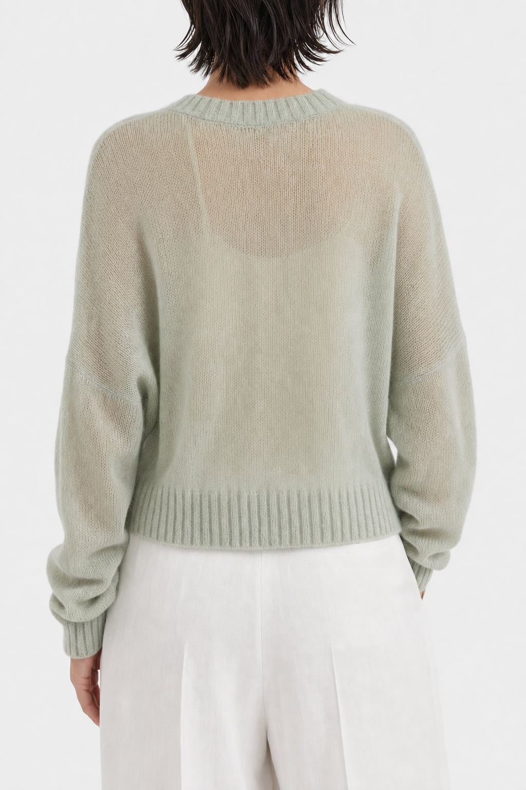 BRUNELLO CUCINELLI WOMEN'S LIGHT GREEN WOOL SWEATER