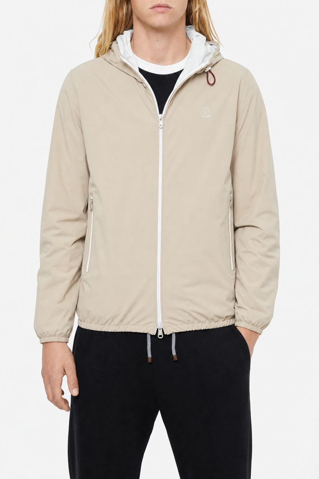 BRUNELLO CUCINELLI MEN'S LIGHT BEIGE CASUAL JACKET