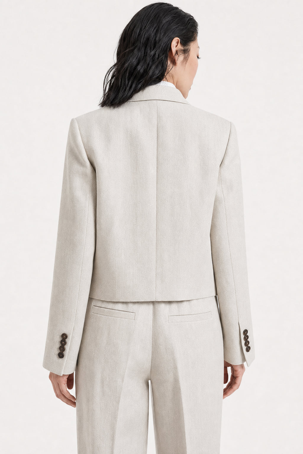 BRUNELLO CUCINELLI WOMEN'S LIGHT BEIGE LINEN BLAZER
