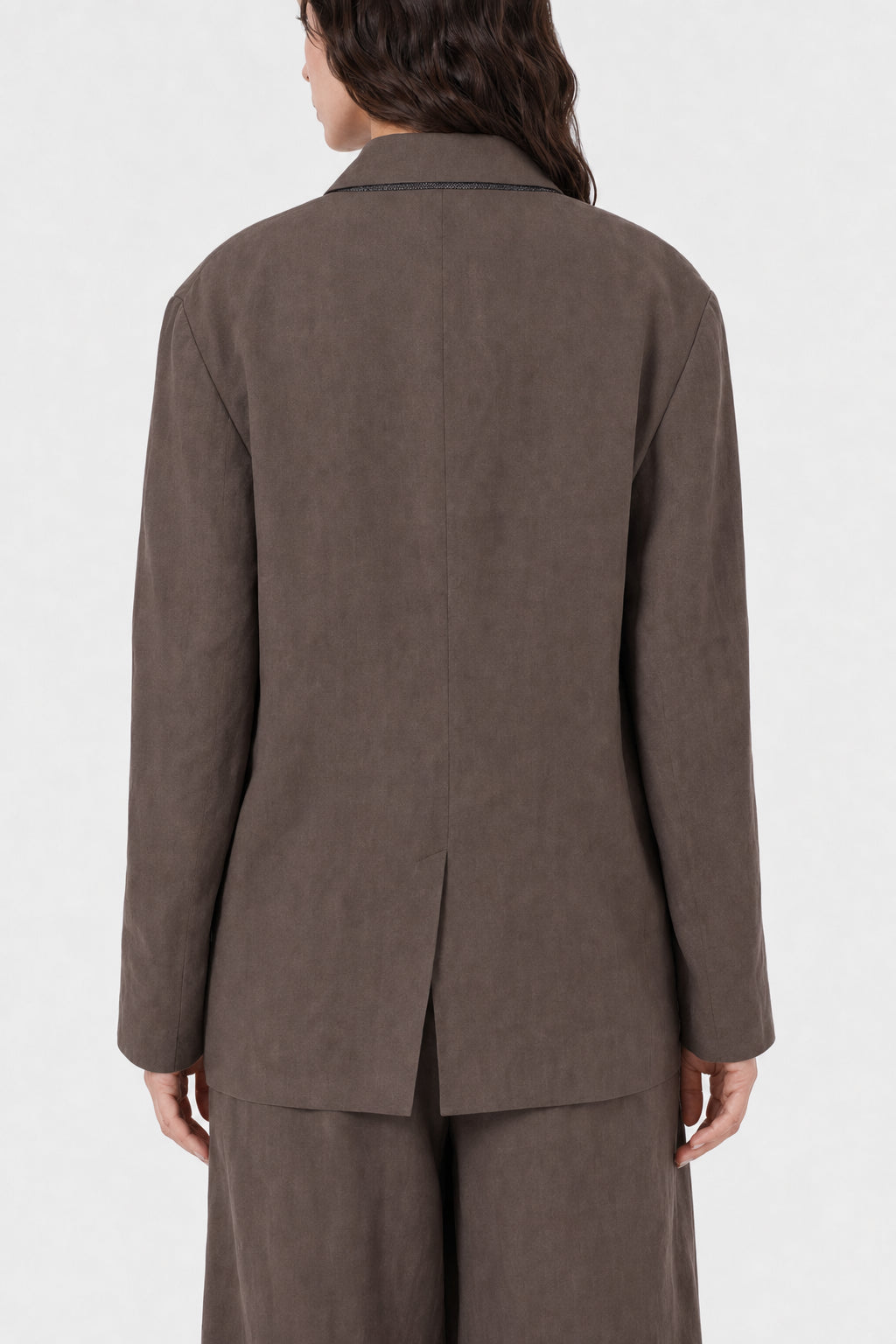 BRUNELLO CUCINELLI WOMEN'S BROWN RELAXED COTTON BLAZER