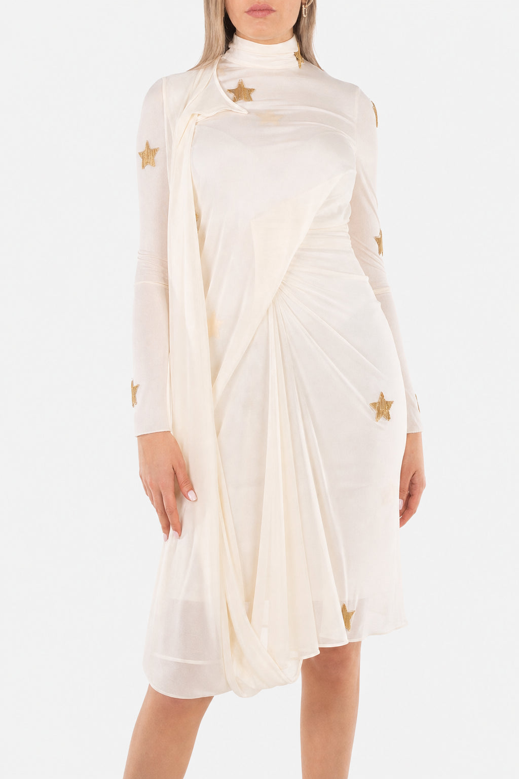 BURBERRY WOMEN'S IVORY STAR EMBELLISHED DRESS